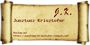 Jusztusz Krisztofer névjegykártya